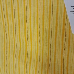 Striped Cotton Fabric Material Sewing Quilting‎ 2.25 Yards Yellow Brown
